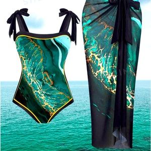 Women’s 1 piece swim wear with wrap